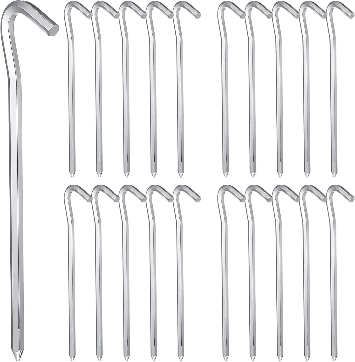 BESPORTBLE Tent Hooks for Camping 20 Pcs Tent Ground Pegs Heavy Duty Ground Stakes Patio Stakes