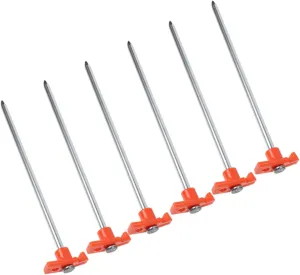 BESPORTBLE Tent Pegs 6pcs Heavy Duty Metal Stakes for Outdoor Use Tents and Tarps