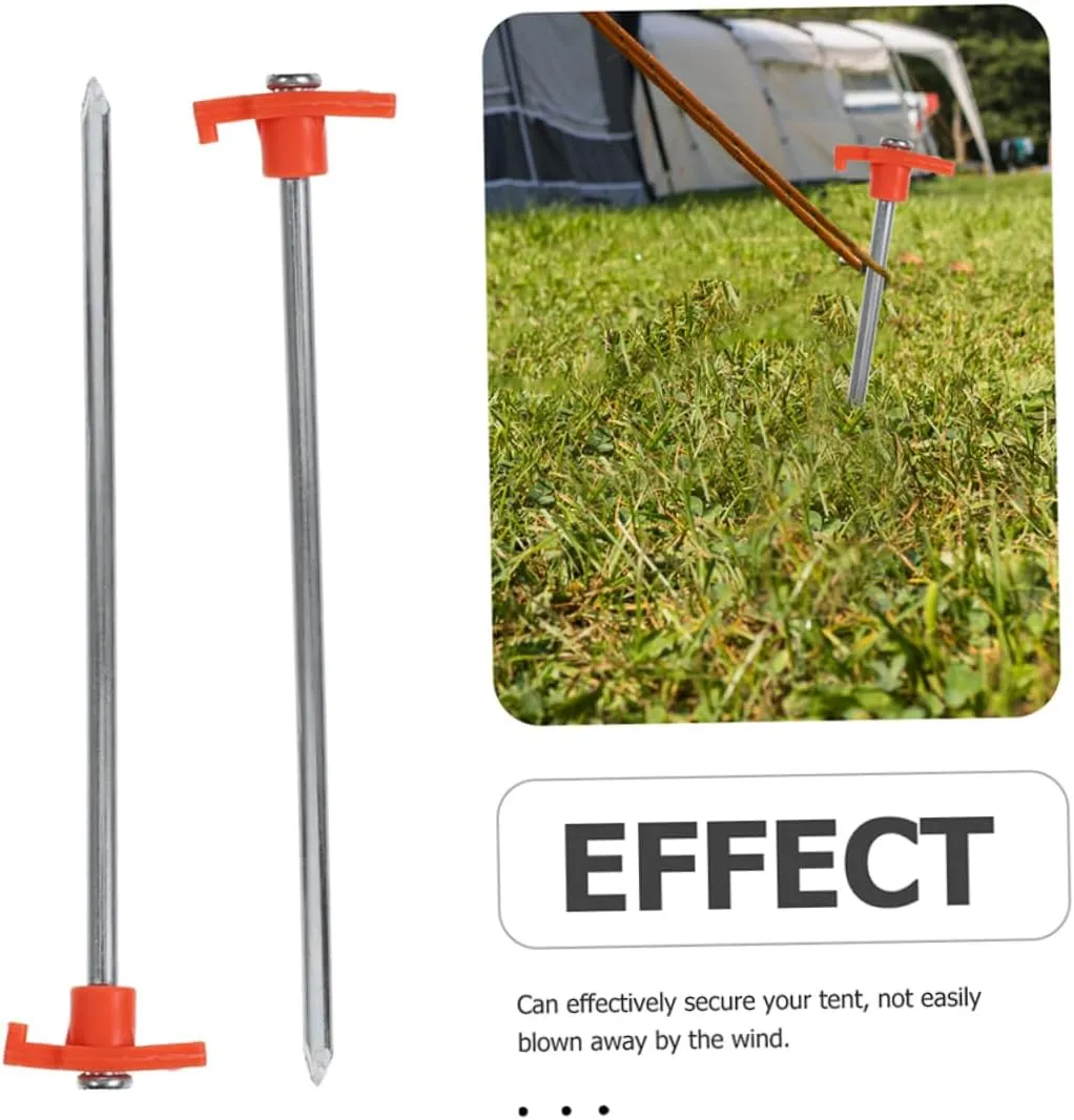 BESPORTBLE Tent Pegs 6pcs Heavy Duty Metal Stakes for Outdoor Use Tents and Tarps