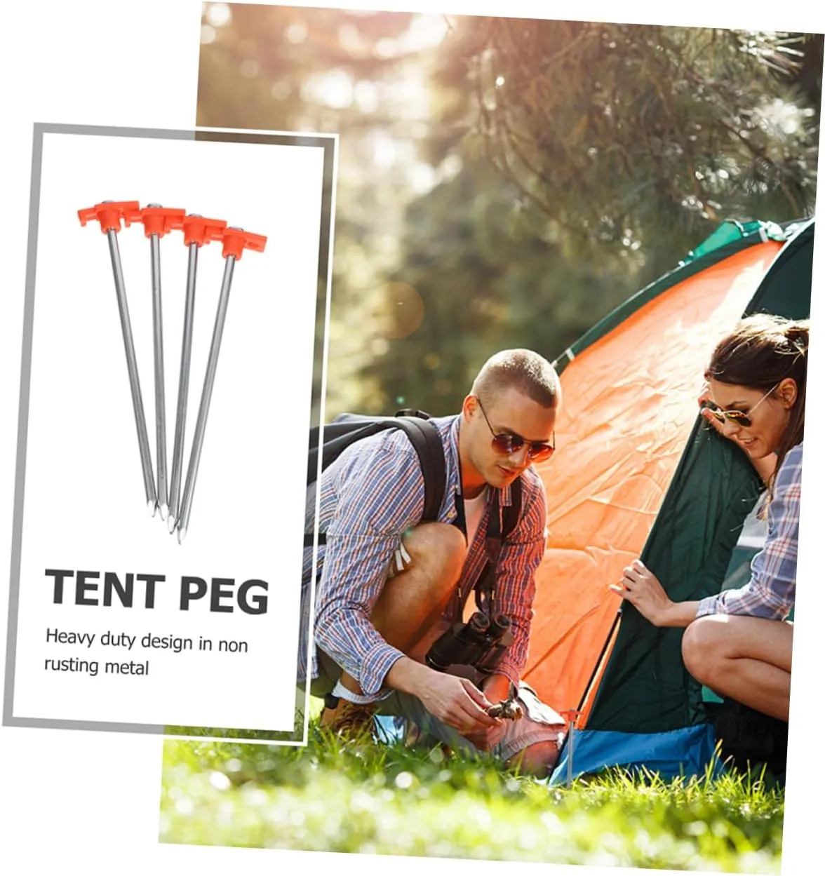 BESPORTBLE Tent Pegs 6pcs Heavy Duty Metal Stakes for Outdoor Use Tents and Tarps