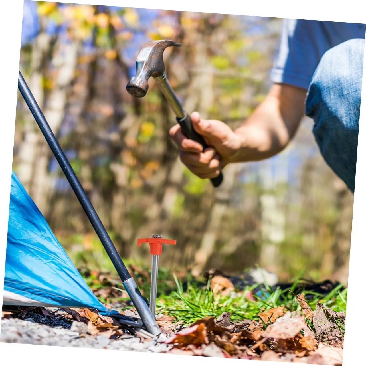 BESPORTBLE Tent Pegs 6pcs Heavy Duty Metal Stakes for Outdoor Use Tents and Tarps