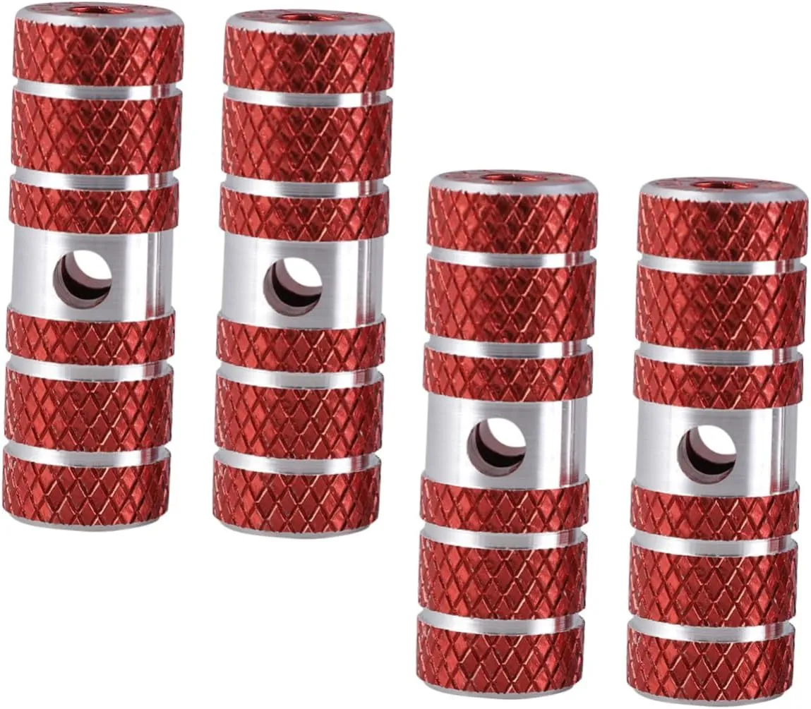 Bicycle Pegs Red Aluminum Alloy Cylinder Pedals Stunt Pegs for Mountain Bike Accessories