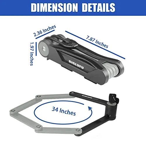 Biglufu Folding Bike Lock with 4 Keys