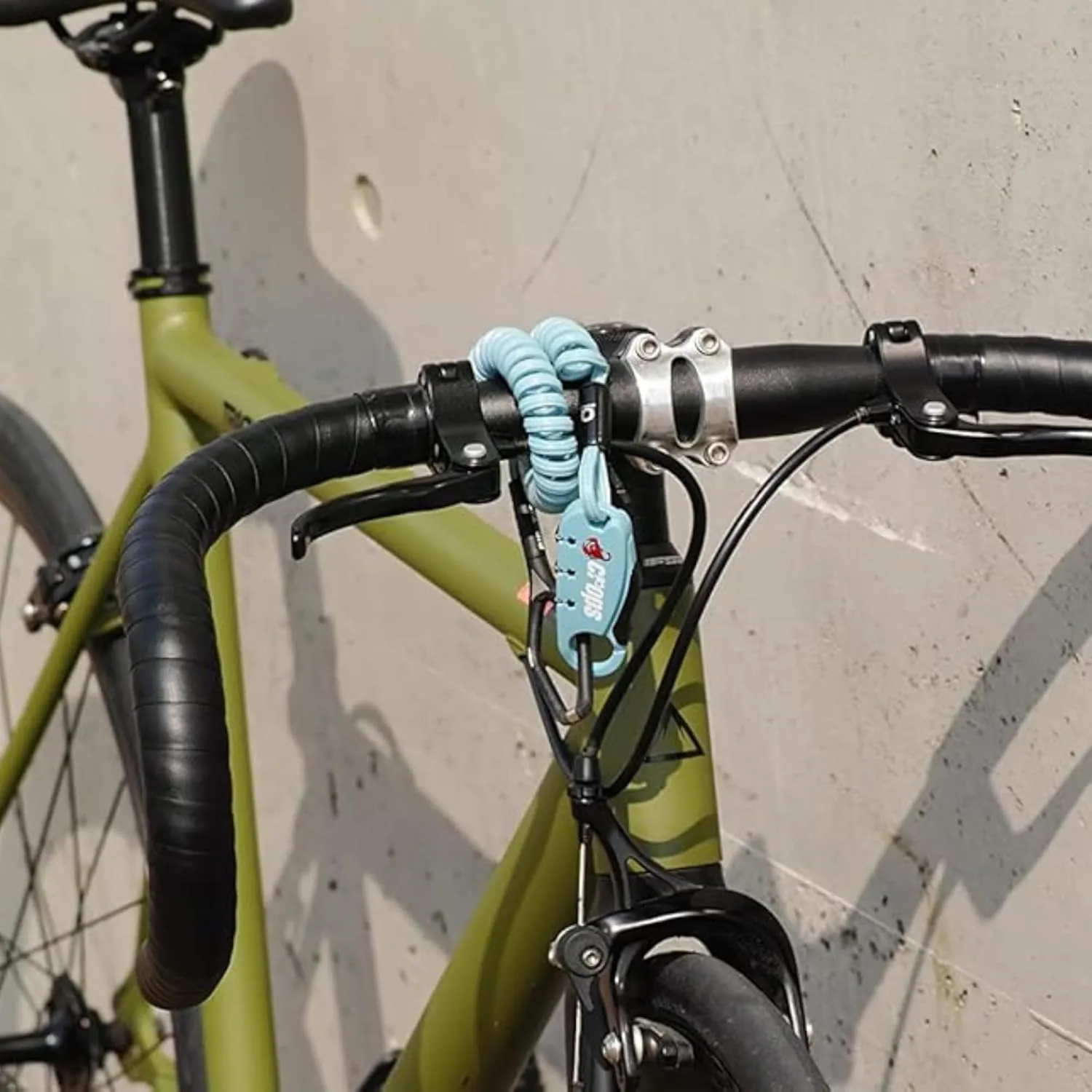 Bike Lock Cable, Q-BIRO 6ft I.Blue, Anti-Theft 3-Digit Resettable Shape Memory Combination Cable Lock with BIROTATION Technology