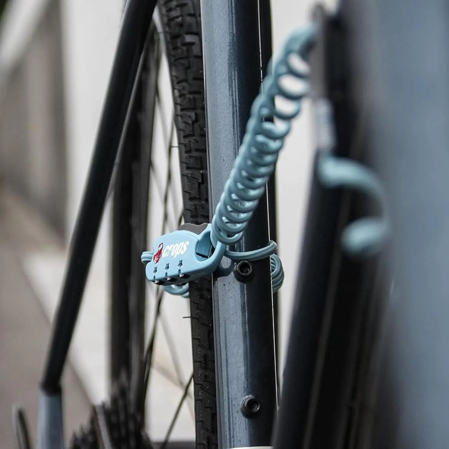 Bike Lock Cable, Q-BIRO 6ft I.Blue, Anti-Theft 3-Digit Resettable Shape Memory Combination Cable Lock with BIROTATION Technology