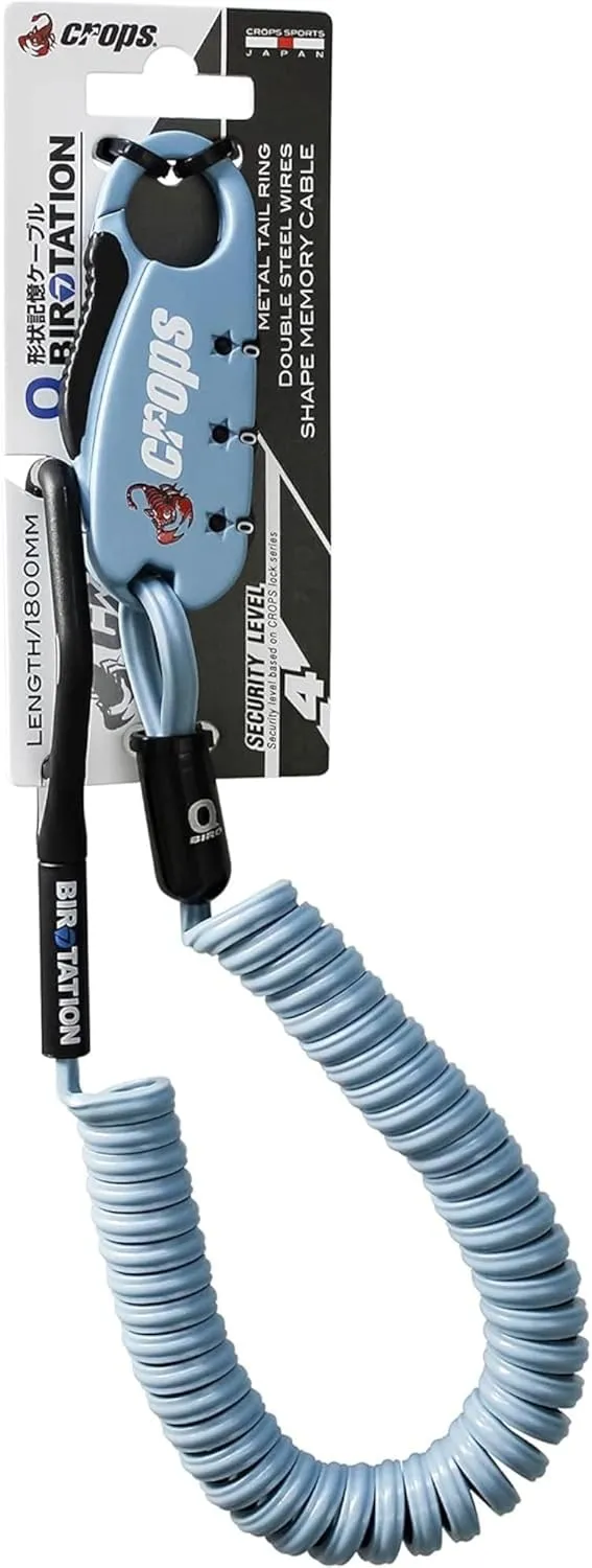 Bike Lock Cable, Q-BIRO 6ft I.Blue, Anti-Theft 3-Digit Resettable Shape Memory Combination Cable Lock with BIROTATION Technology