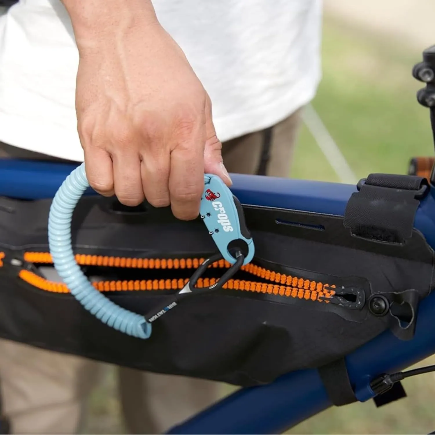 Bike Lock Cable, Q-BIRO 6ft I.Blue, Anti-Theft 3-Digit Resettable Shape Memory Combination Cable Lock with BIROTATION Technology