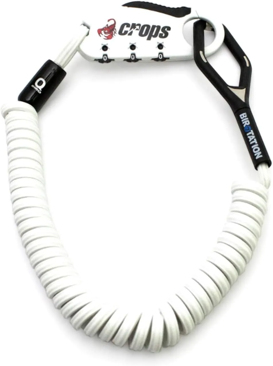 Bike Lock Cable, Q-BIRO 6ft White, Anti-Theft 3-Digit Resettable Shape Memory Combination Cable Lock with BIROTATION Technology