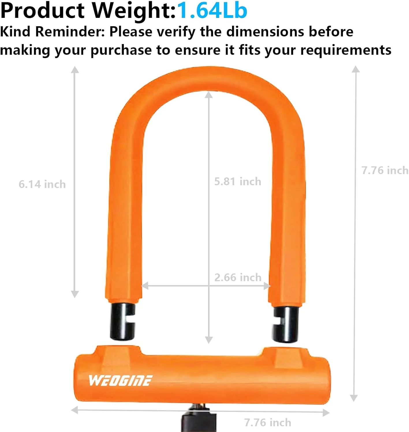 Bike Lock - Heavy Duty Anti Theft Bike U Lock with 5ft Security Steel Cable - 17mm Shackle Bicycle U-Locks with Keys & Sturdy Mounting Bracket for Road, Mountain, Electric Bike