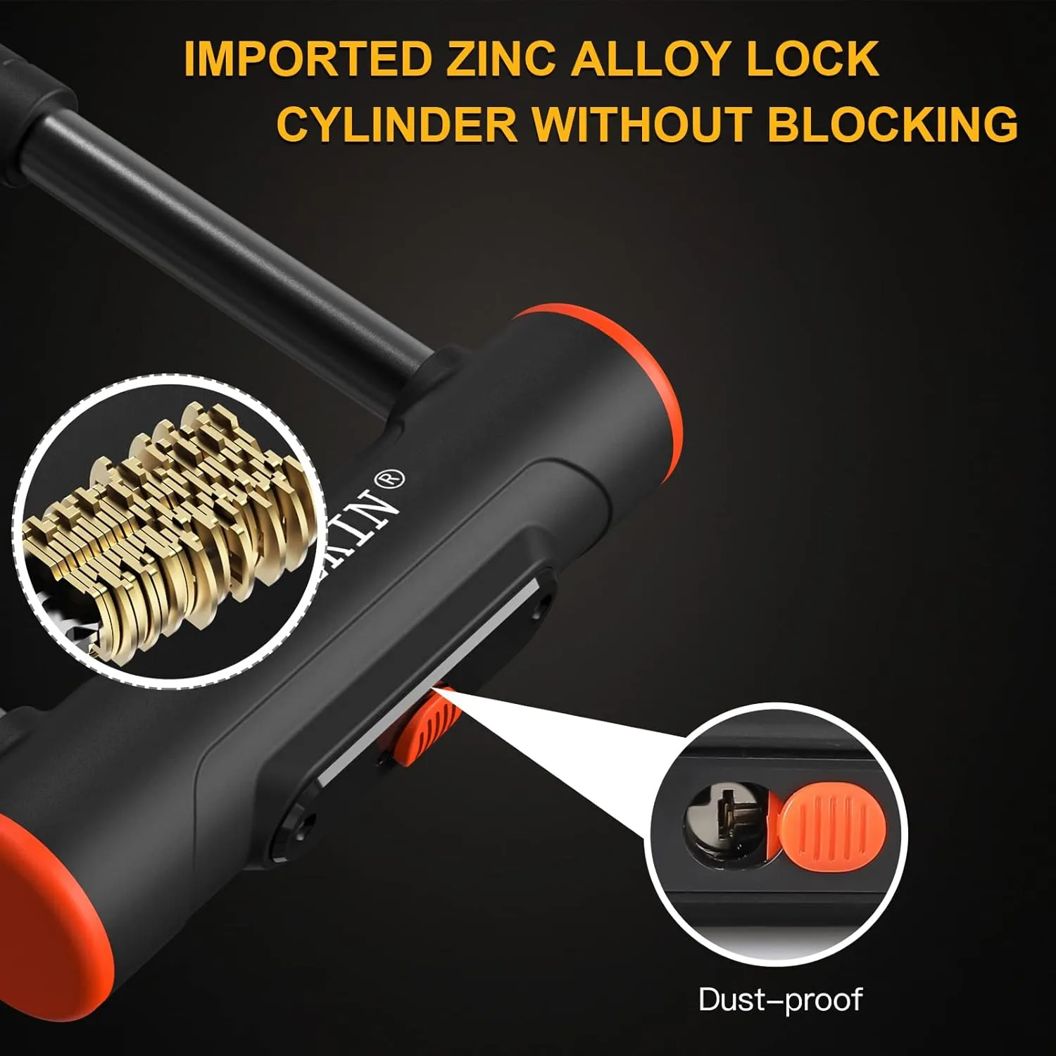 Bike U Lock Heavy Duty Bike Lock Bicycle Lock, 16mm U Lock and 3ft / 5ft / 6ft Length Security Cable with Sturdy Mounting Bracket for Bicycle, Motorcycle and More