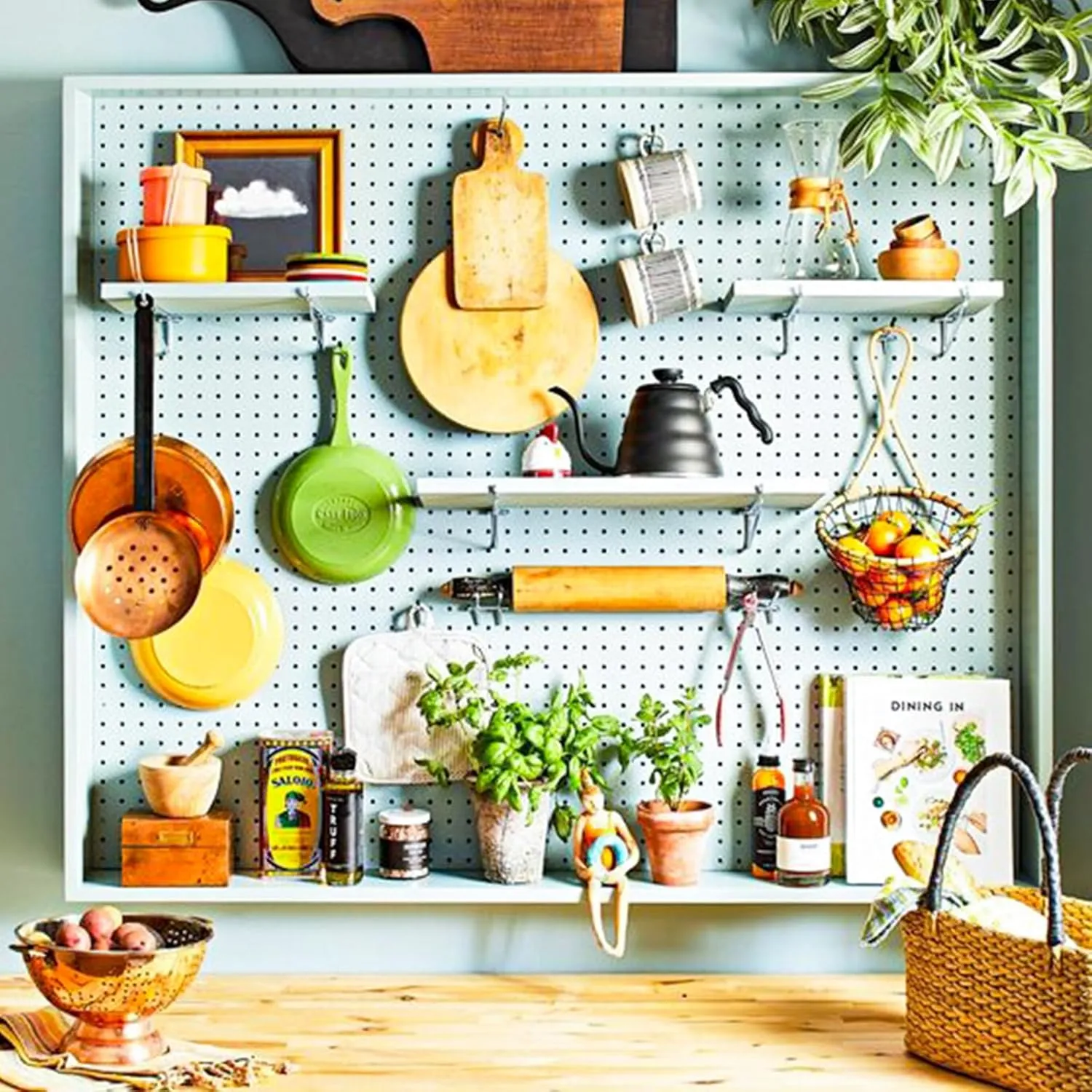Black Pegboard Shelf, 8 Pack Wooden Pegboard Shelves with Metal Brackets Hooks, Heavy Duty Peg Board Organizer Shelves, Pegboard Accessories Organizer for Crafts Room, Garage, Workbench, Office