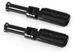 Black Rear Footpegs Peg Bracket Fits Harley Davidson Slim FXDR (Aluminum Rubber A Pair Footpegs W/Brackets) BRFPBFFHSDSF2