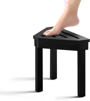 BLUEWEST Shower Foot Stool for Shaving Legs, Shower Bench for Small Spaces, Bathroom Foot Step Stool, Stylish Corner Shower Foot Stool for Bathroom (Black)