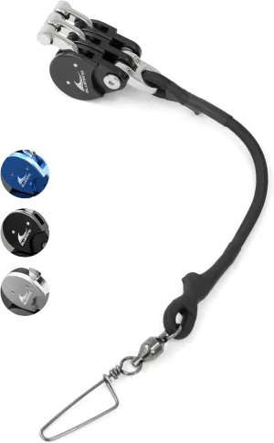 BLUEWING Blue Water Outrigger Halyard Line Lock Pulley Single/Double/Triple/Quad Aluminium Alloy with Stainless Steel/Brass Snap Swivel for Offshore Fishing