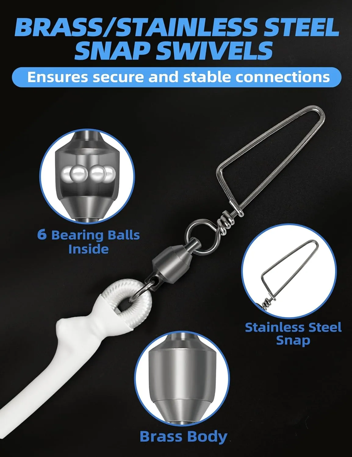 BLUEWING Outrigger Halyard Lock Pulley Single/Double/Triple Halyard Line Lock Pulley with Ball Bearing Snap Swivel for Offshore Fishing