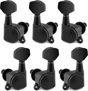 Bogart Locking Guitar String Tuning Pegs Sealed Machine Heads Tuners Tuning Keys 3 Left 3 Right for Electric Guitar or Acoustic Guitar Black., TP 21-BK-3L 3R-1
