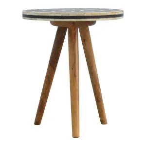 Bone Inlay Tripod Stool by Artisan Furniture