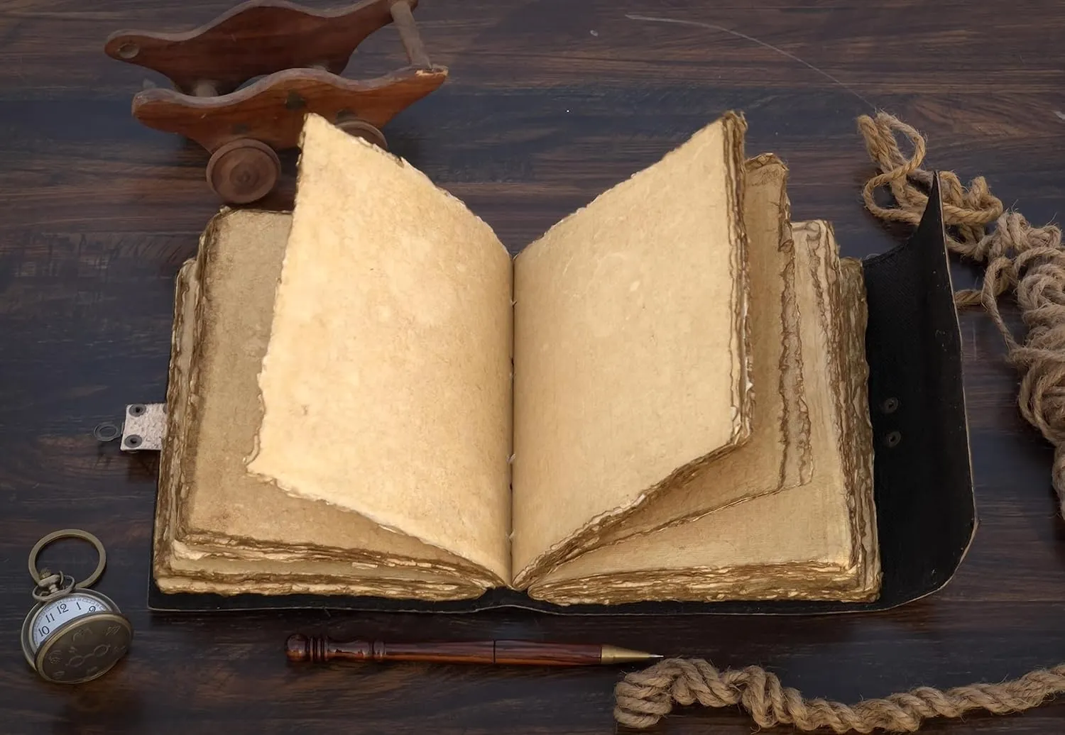 Book Of Shadows Leather Journal with Semi Precious Stone Lock Closure, 200 pages Antique Deckle Edge Paper , Grimoire Journal, Triple Moon, Pentagram, Mother Of earth, Tree Of Life, Witch Journal