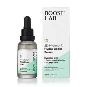 BOOST LAB 2D-Hyaluronic Hydro Boost Serum – Provides Lasting Hydration With Deep Moisturization   Plumps Skin - Paraben, Sulphate, Fragrance Free - 30 ml (1 fl oz)