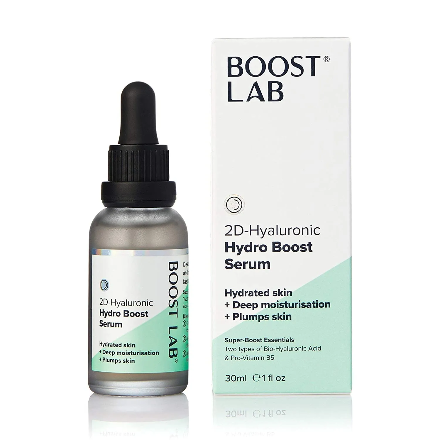 BOOST LAB 2D-Hyaluronic Hydro Boost Serum – Provides Lasting Hydration With Deep Moisturization   Plumps Skin - Paraben, Sulphate, Fragrance Free - 30 ml (1 fl oz)