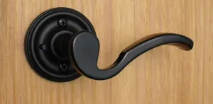 Bordeaux by FPL- Solid Brass Privacy Lever Set for Bedroom/Bathroom Doors, 2-3/4" Backset, Black Finish