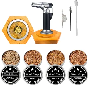 Bourbon Whiskey Gifts for Men - Fun Cocktail Smoker Kit with Torch, Birthday Anniversary Unique Gifts for Husband Dad, Cool Smoked Bourbon Kit, Mens Gift Ideas for Father's Day