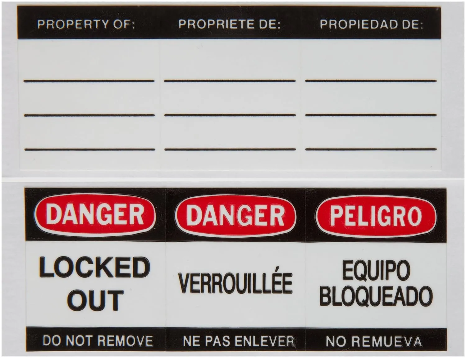 Brady Plastic Lockout/Tagout Padlock, Keyed Alike, 1-3/4" Body Length, 1-1/2" Shackle Clearance, Yellow (Pack of 3)
