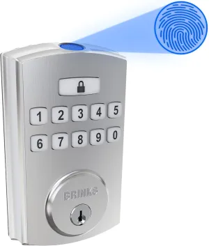 BRINKS Security Door Locks, High-Security Keyless Entry, Smart Electronic Door Lock with Deadbolt, Up to 50 Codes, Automatic Locking, Satin Nickel