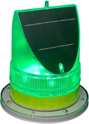 Britta Products Solar LED Dock Barge Boat Safety Warning Light - GREEN LED - Constant On and Adjustable Flash Rate