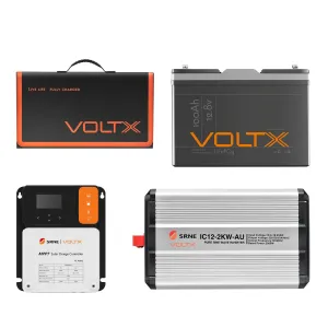 BUNDLE DEAL - VoltX 100W Solar Blanket   100Ah Lithium Battery   2000W Inverter   Controller