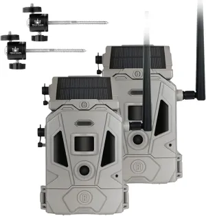 Bushnell CelluCORE 20 Solar Trail Camera, Low Glow Hunting Game Camera with Detachable Solar Panel (2 PK)   2 Tree Mounts