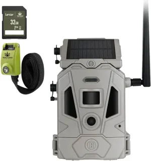 Bushnell CelluCORE 20 Solar Trail Camera, Low Glow Hunting Game Camera with Detachable Solar Panel with Bundle Options (Strap   SD Card)