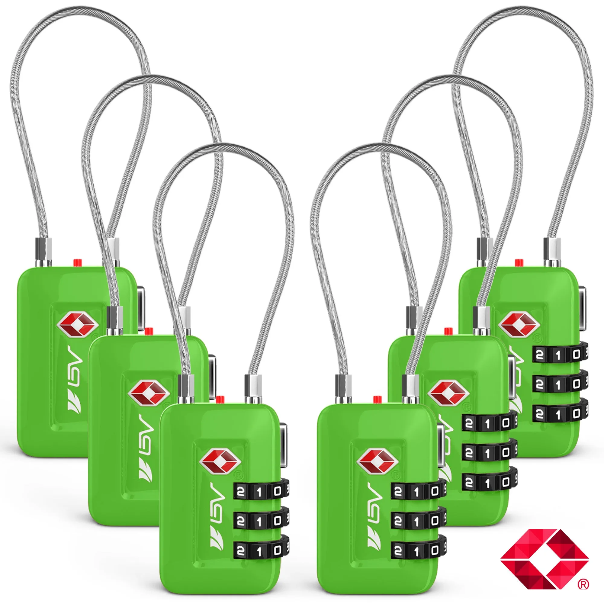 BV TSA-accepted Luggage Lock Suitcase Travel Lock 2/4/6 Pack