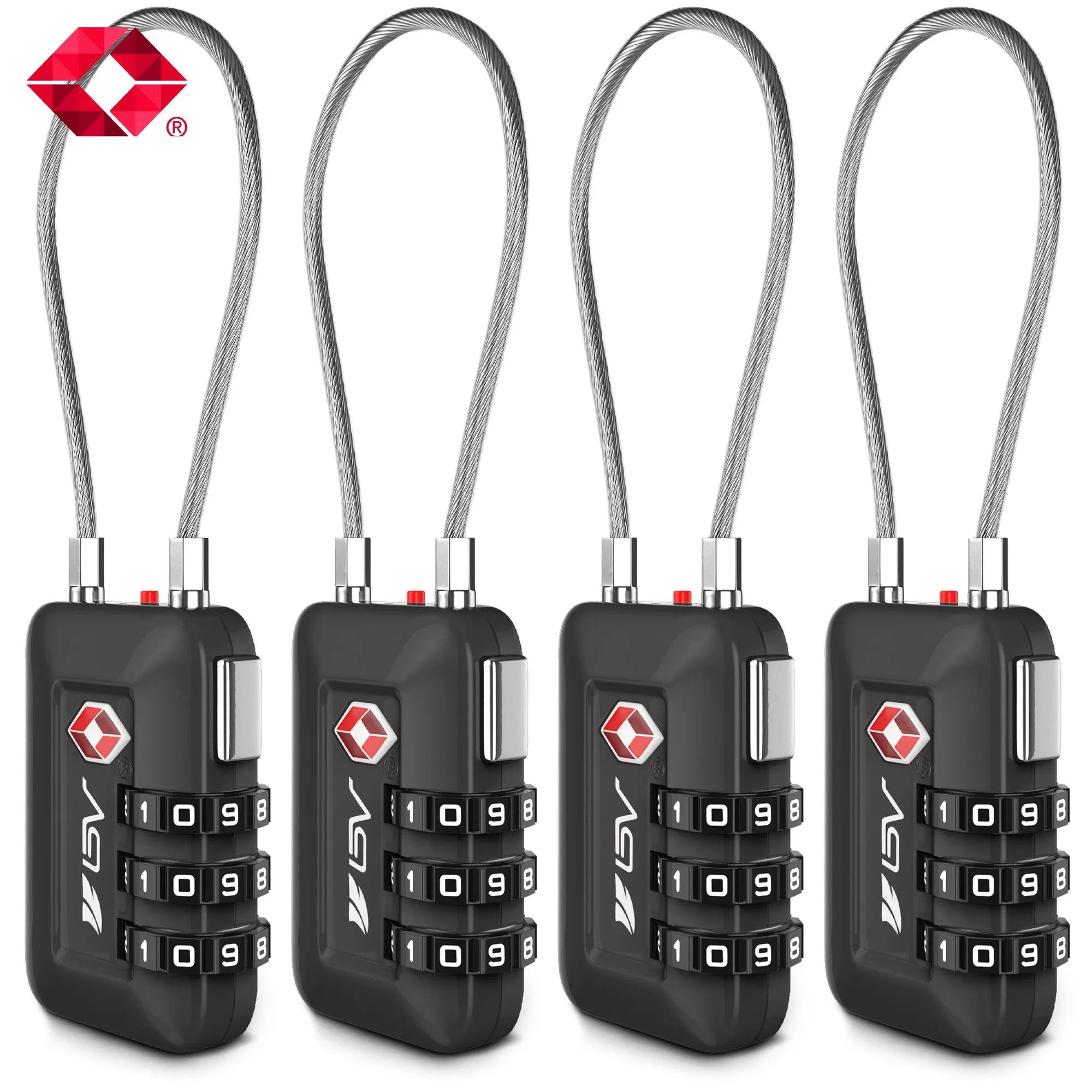 BV TSA-accepted Luggage Lock Suitcase Travel Lock 2/4/6 Pack