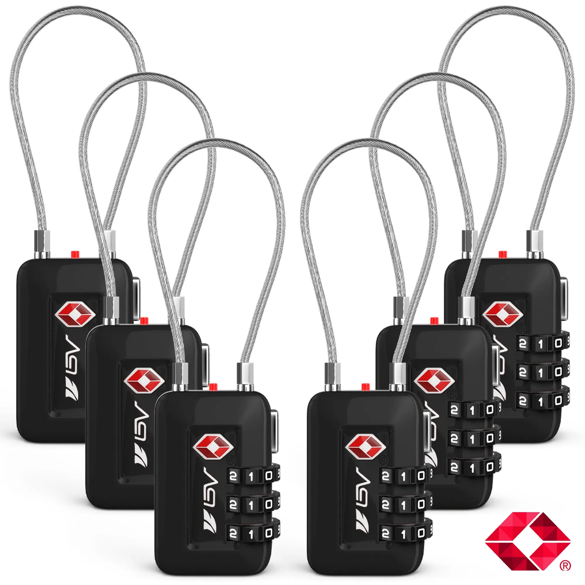 BV TSA-accepted Luggage Lock Suitcase Travel Lock 2/4/6 Pack