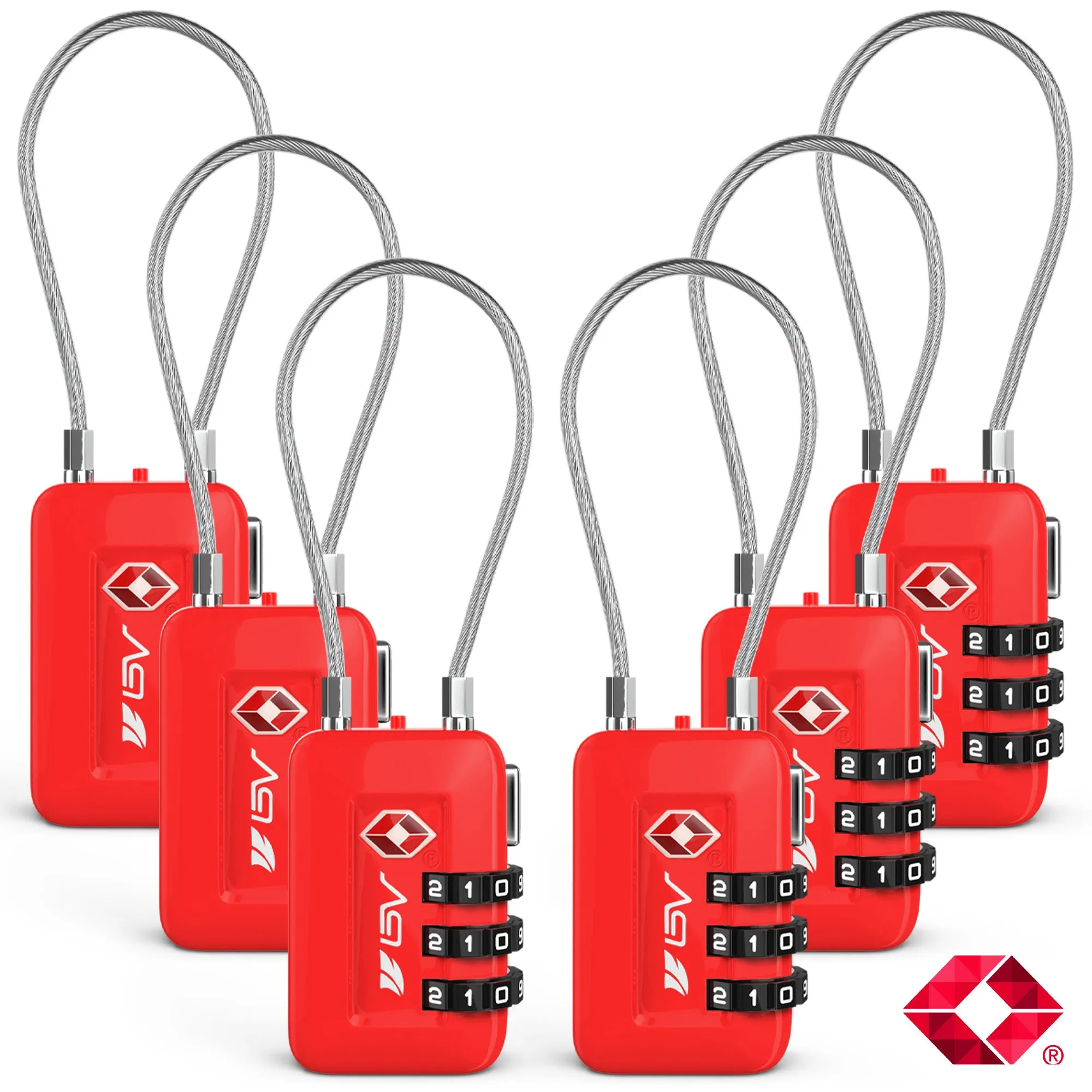 BV TSA-accepted Luggage Lock Suitcase Travel Lock 2/4/6 Pack