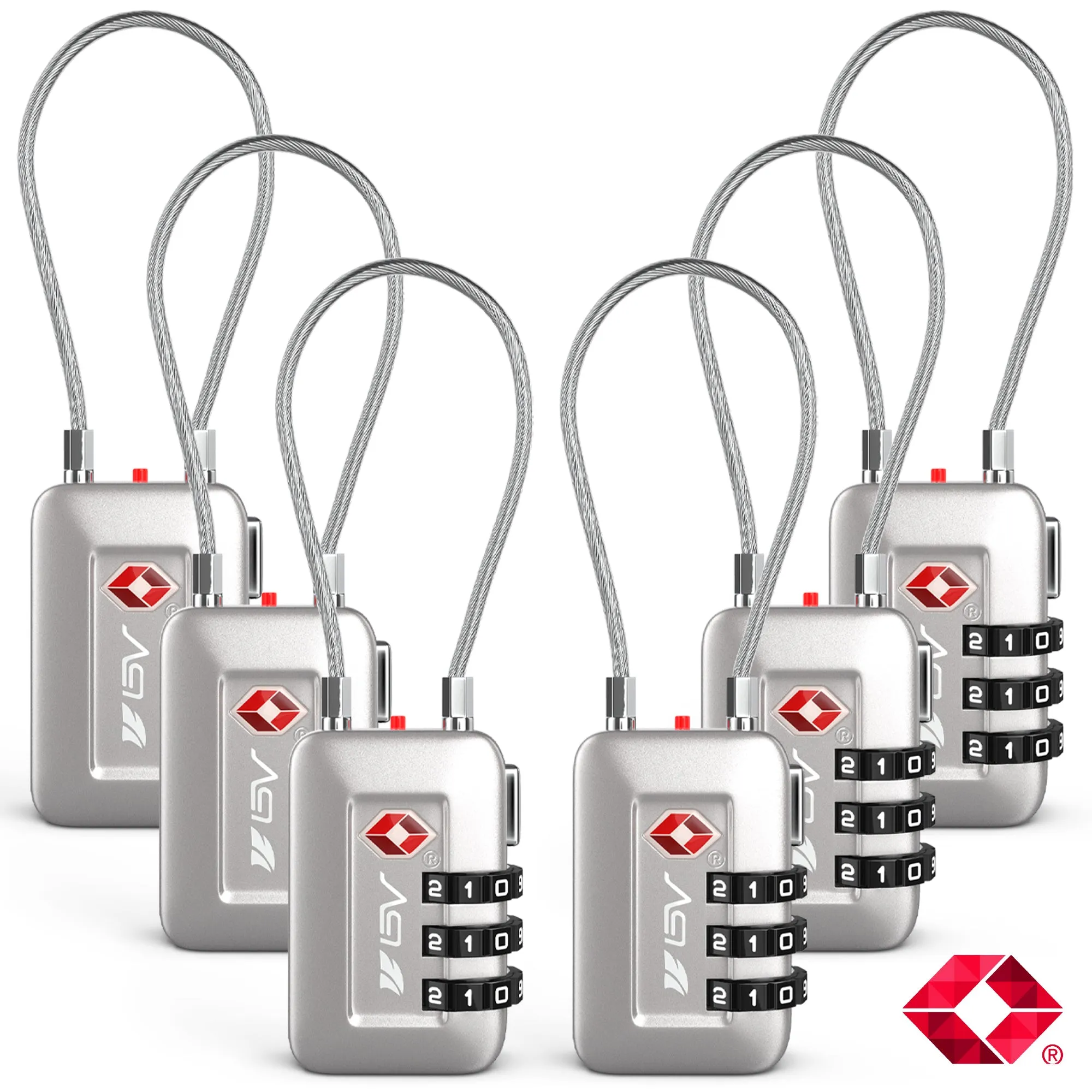 BV TSA-accepted Luggage Lock Suitcase Travel Lock 2/4/6 Pack
