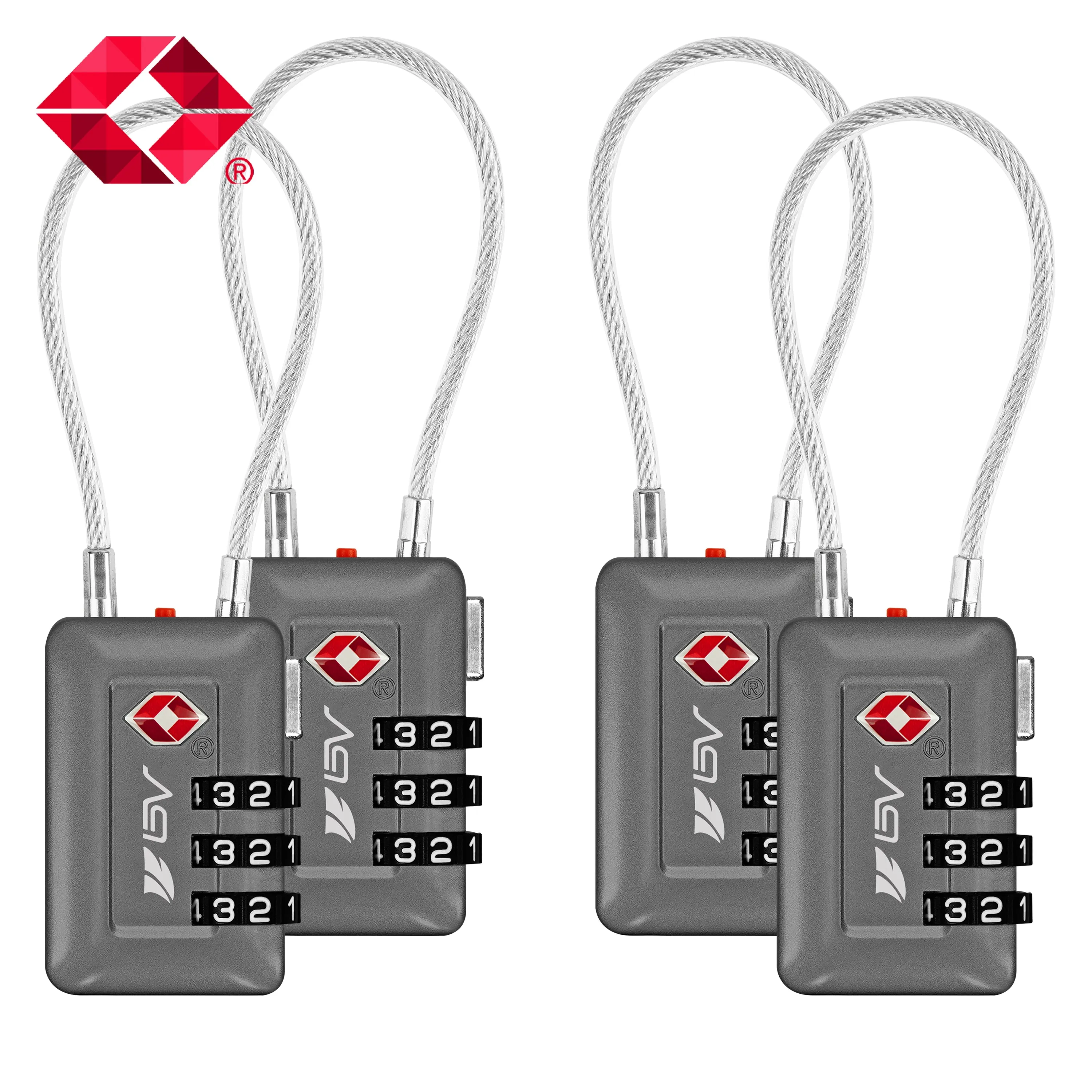 BV TSA-accepted Luggage Lock Suitcase Travel Lock 2/4/6 Pack