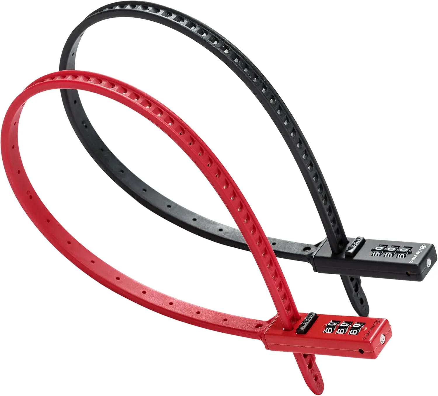 Cable Locks with Combination Set– 2pcs Via Velo 21-Inch Steel Zip Tie Lock | Lightweight Small Bike Cable Lock| Short Cable Locks for Cabinet Travel Luggage one Size, BLAKC,RED, 230808T