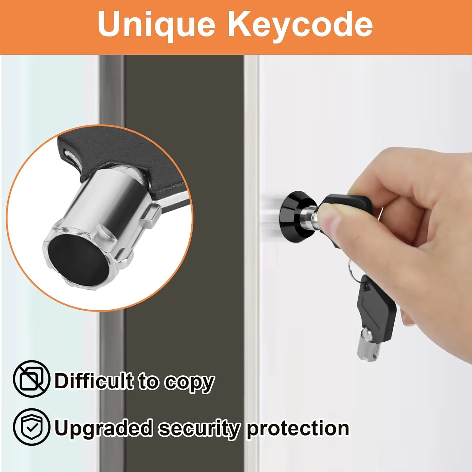 Cam Locks RV Storage Lock Keyed Alike Black Finish,8 Pack 7/8" Cylinder for RV Compartment, Toolbox Trailer Replacement Set with 16 Keys(8, Black 7/8 Inch)