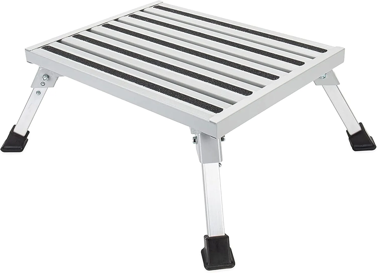 Camco 43677 Fixed Height Aluminum Platform Step, Supports up to 1,000lbs, Includes Non-Slip Rubber Feet