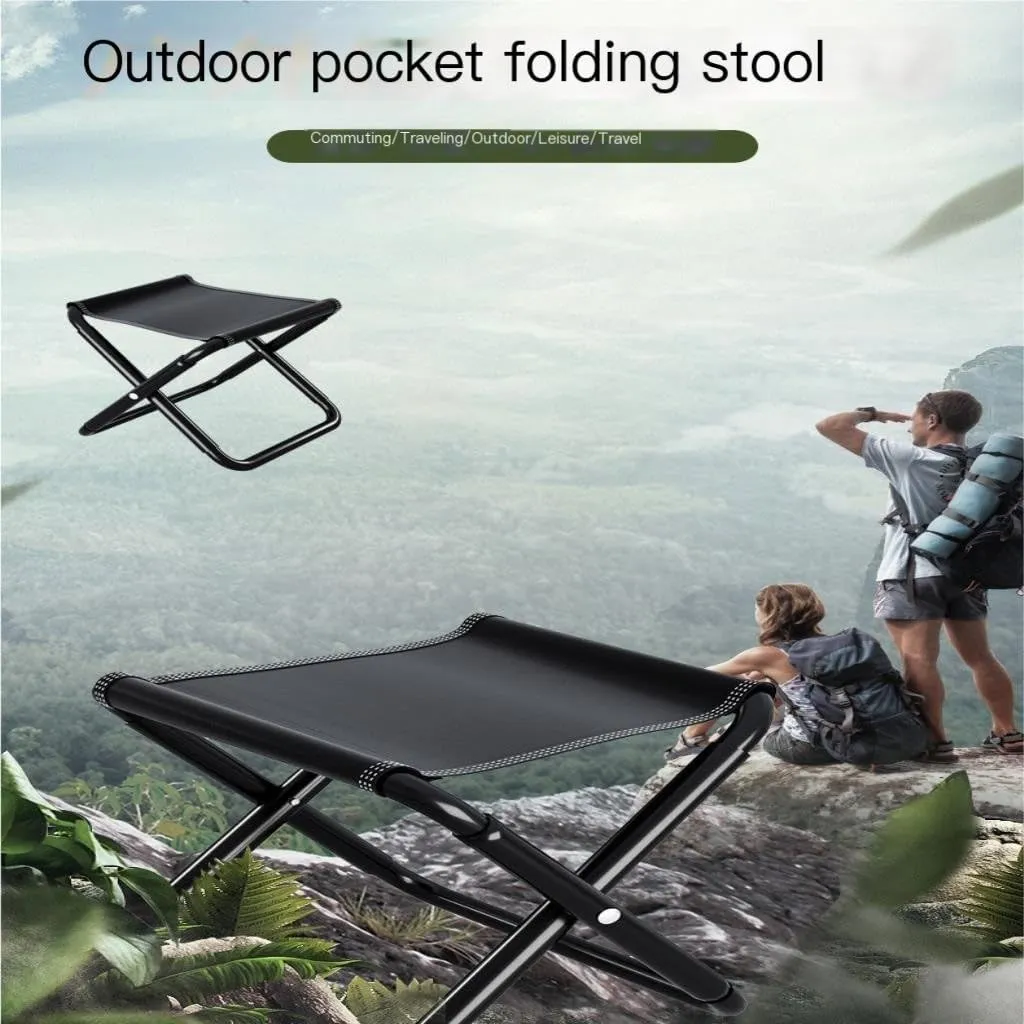Camp Stool Mazar Thickened Chair Compressed Street Stall Fishing Night Market Aluminum Alloy Portable Household Stool Camping Stool(Blue,C)