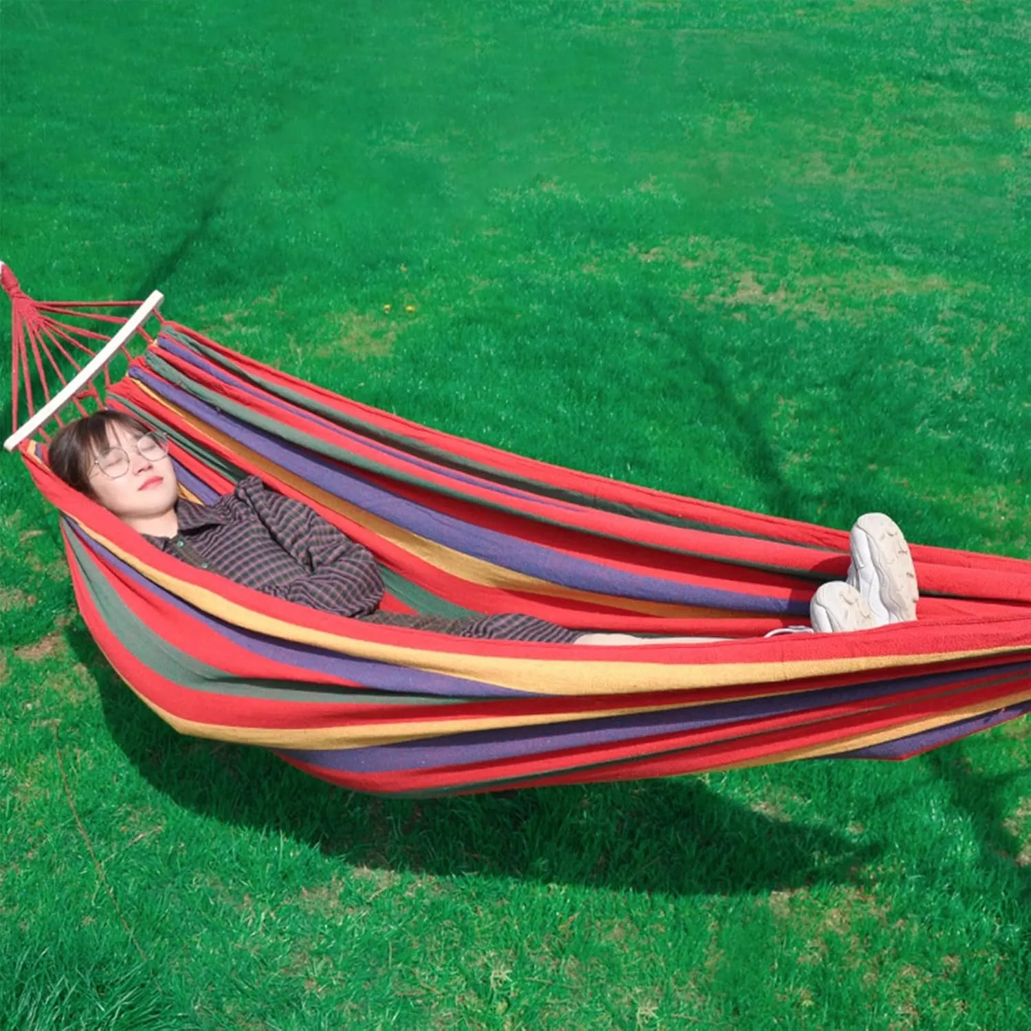 Camping Hammock Double & Single Portable Hammocks Camping Accessories for Outdoor, Indoor, Backpacking, Travel, Beach, Backyard, Patio, Hiking,Red a,190x80cm