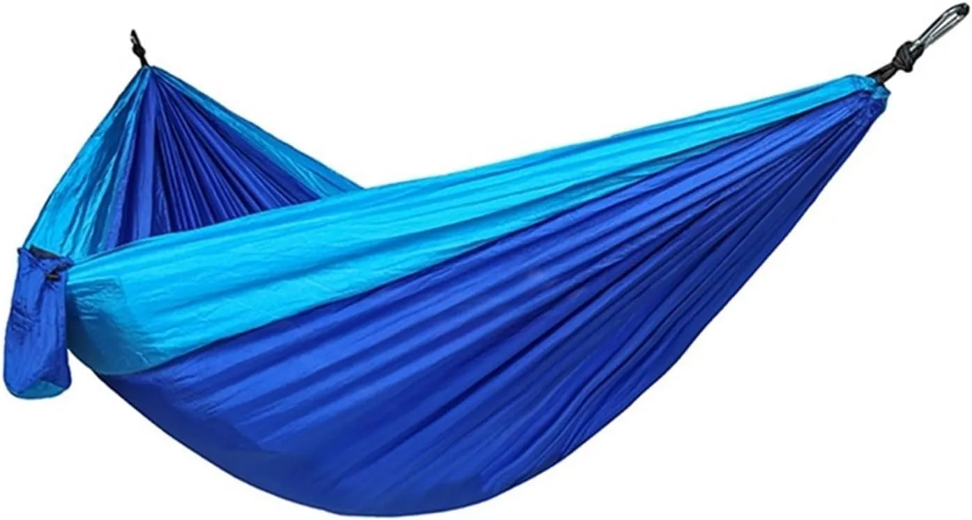 Camping Hammock Double Person Hammock Camping Rocking Chair Outdoor BBQ Travel Swing Hammock Climbing Rest Bed Furniture, Blue