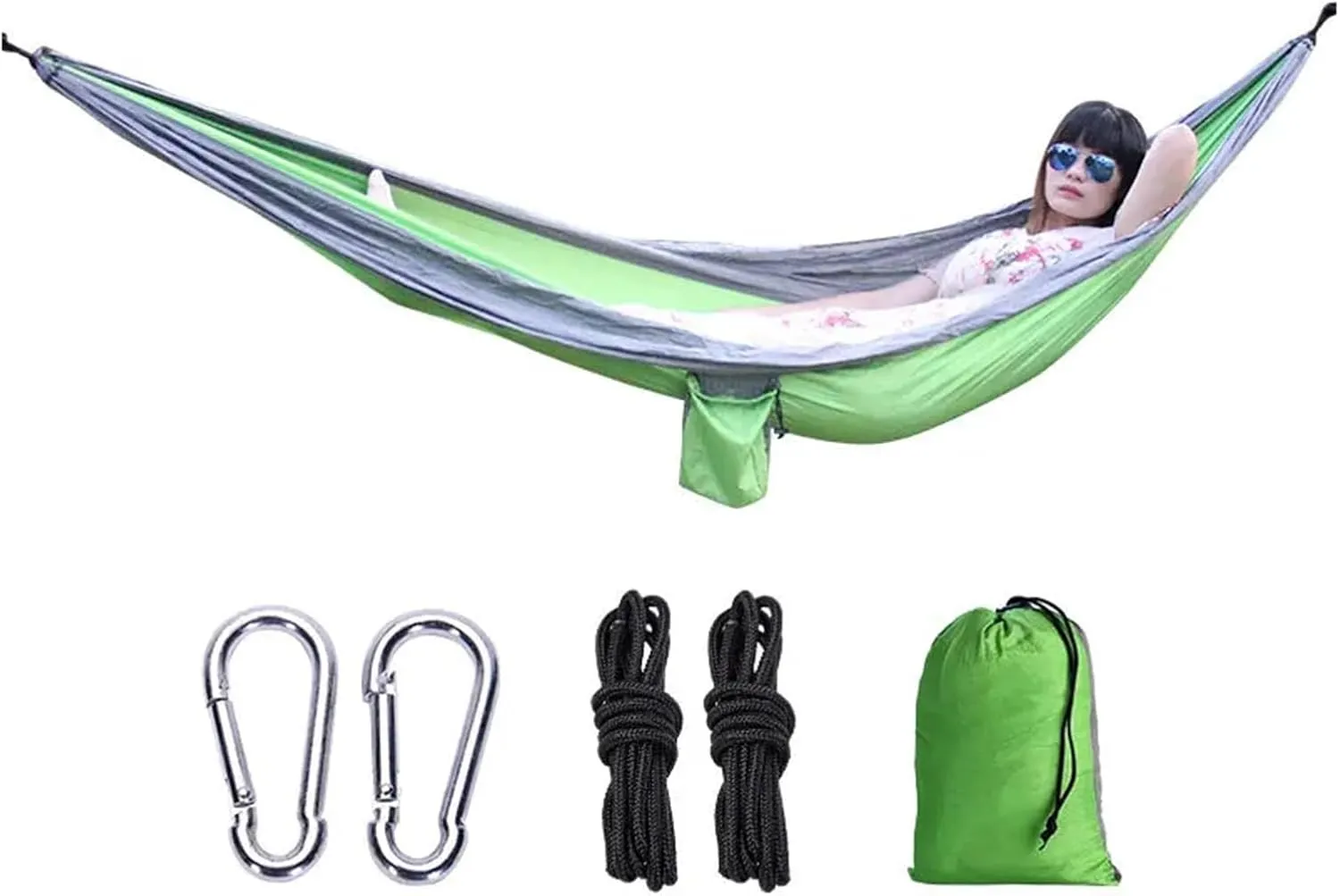 Camping Hammock Double Person Hammock Camping Rocking Chair Outdoor BBQ Travel Swing Hammock Climbing Rest Bed Furniture, Blue