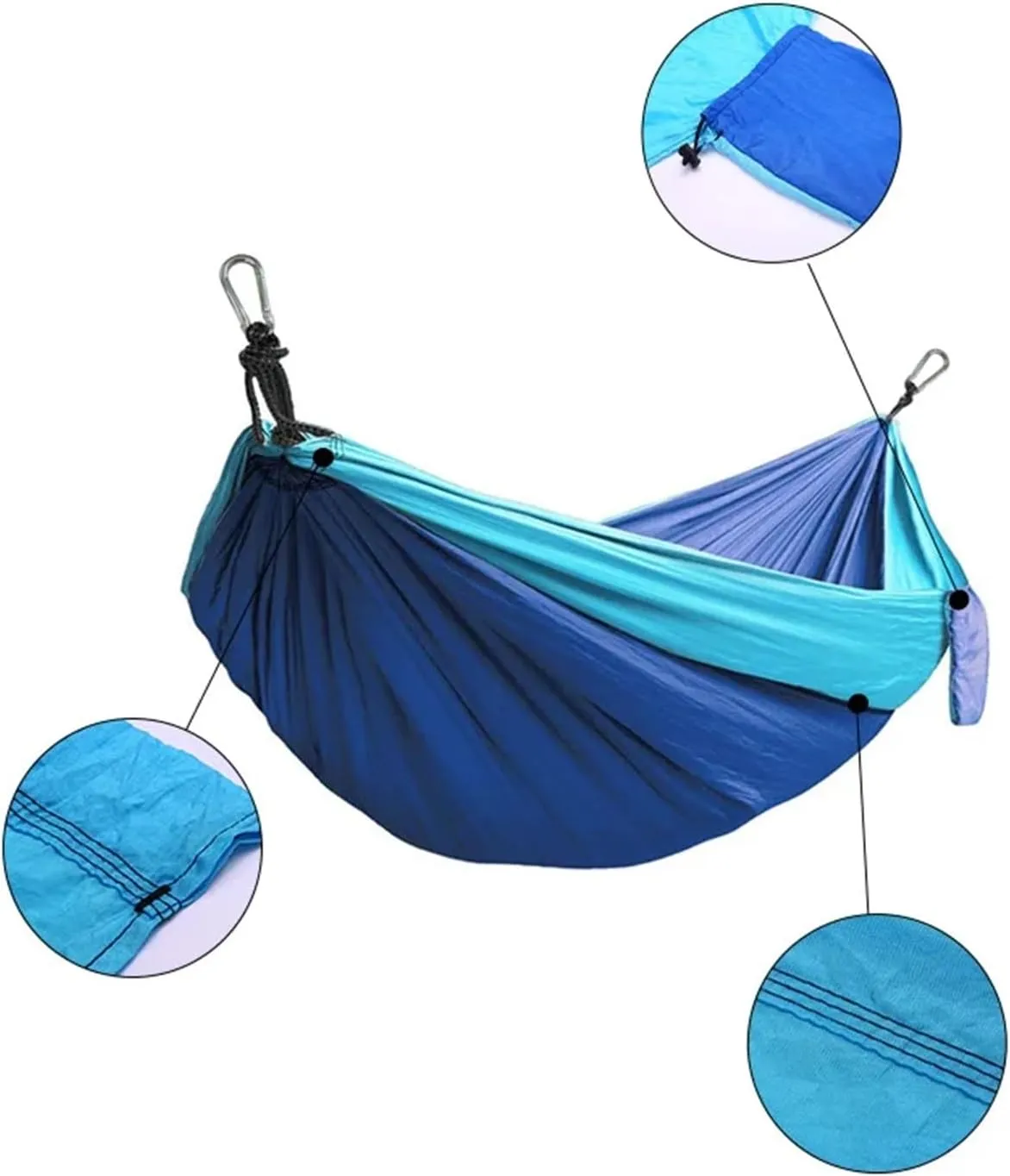 Camping Hammock Double Person Hammock Camping Rocking Chair Outdoor BBQ Travel Swing Hammock Climbing Rest Bed Furniture, Blue