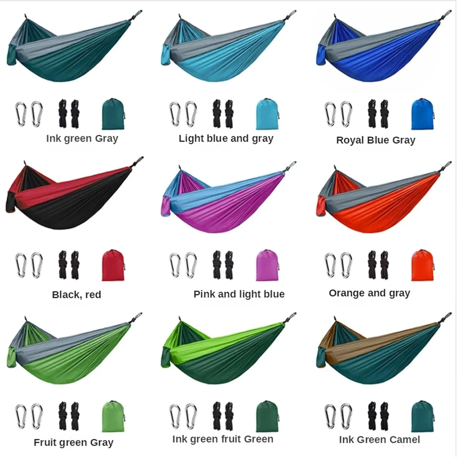 Camping Hammock Double Person Hammock Camping Rocking Chair Outdoor BBQ Travel Swing Hammock Climbing Rest Bed Furniture, Blue