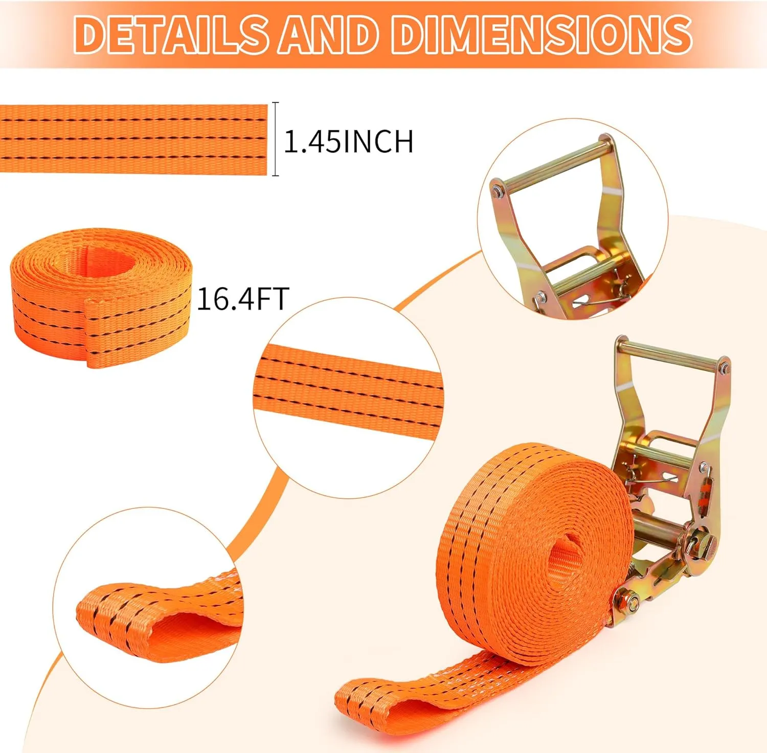 Camping Hammock for Outside with Insect-Proof Net (Orange, Straps * 3)