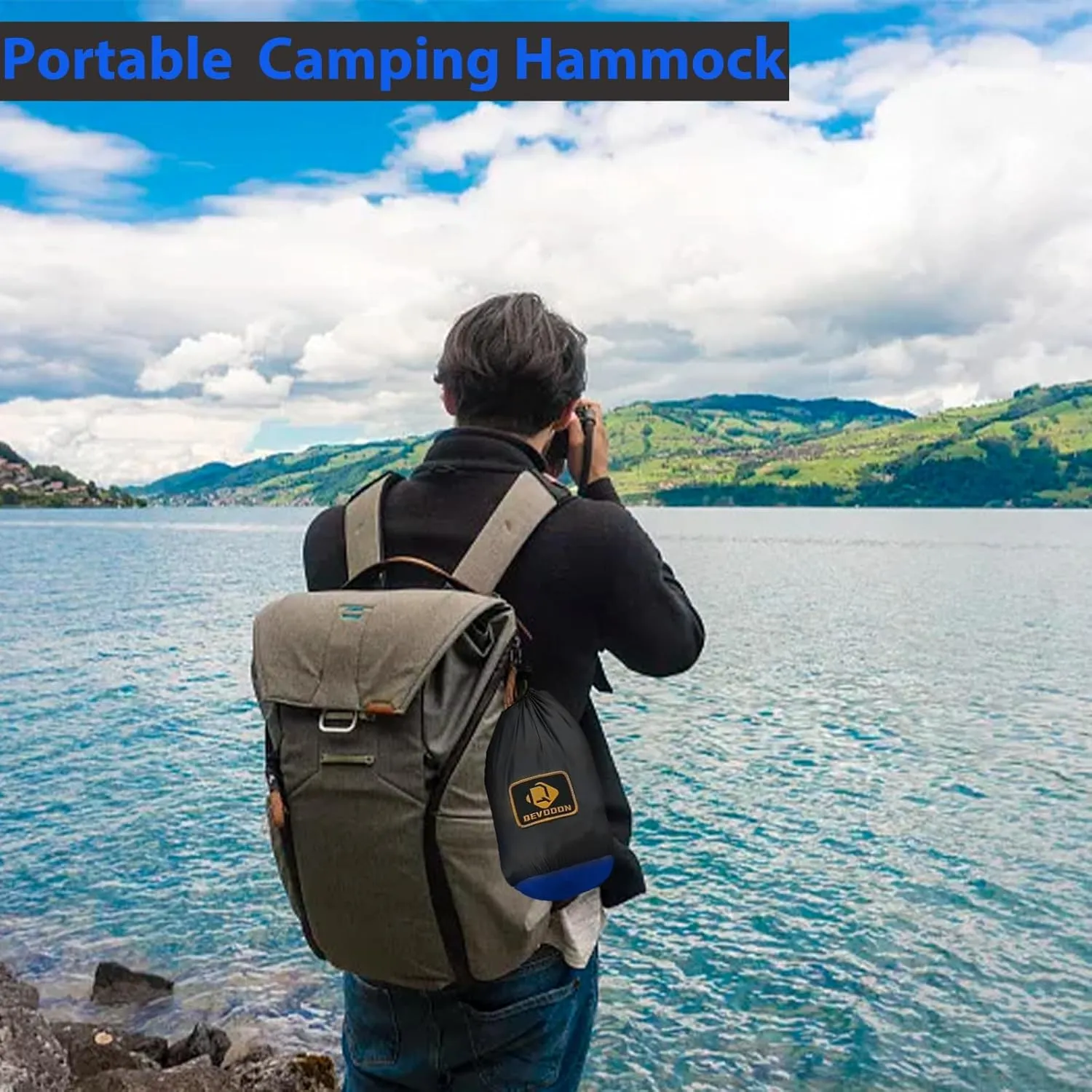 Camping Hammock for Outside,Double Hammock with Tree Straps(18 1Loops) 210T Nylon Parachute Lightweight Portable Hammock for Outdoor Travel,Hiking,Backpacking,Hunting,Outdoor,Beach,Camping Gear