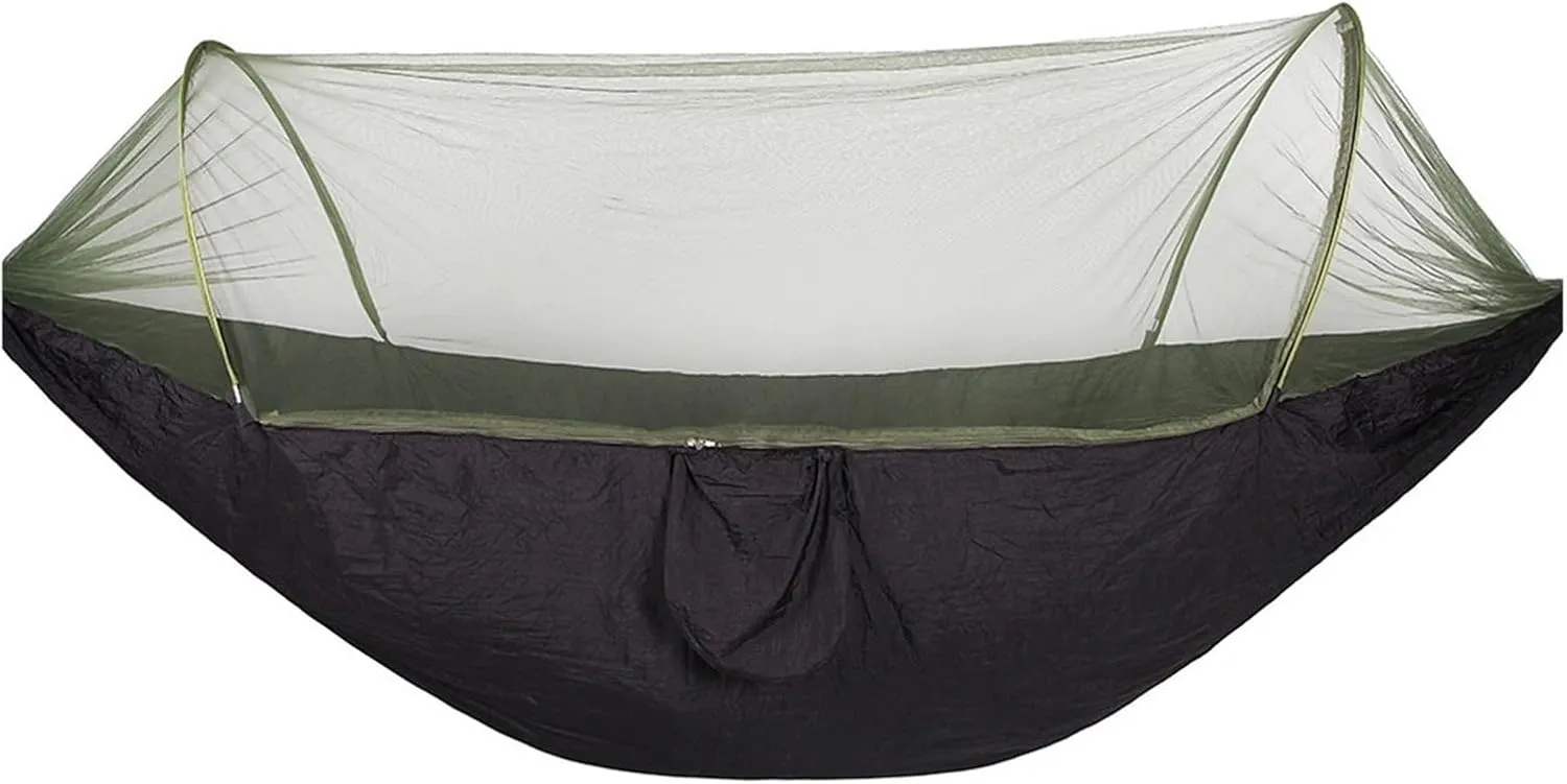 Camping Hammock Fully Automatic Quick Opening Hammock with Mosquito Net Single and Double Person Nylon Cloth Outdoor Camping Mosquito Prevention